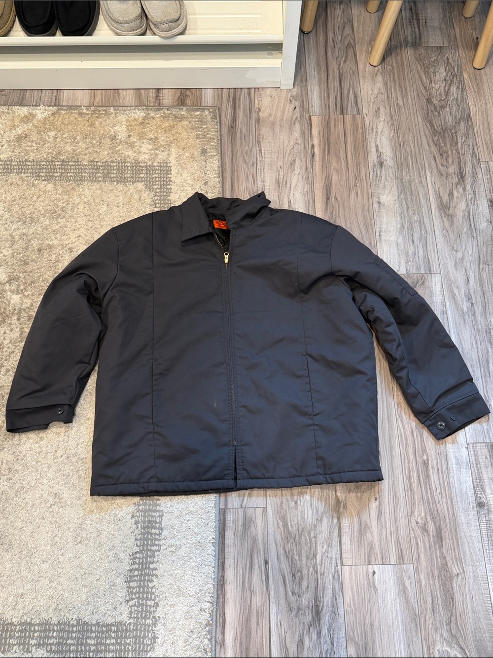 Cintas Men's Navy Blue Insulated Jacket with Zip Front